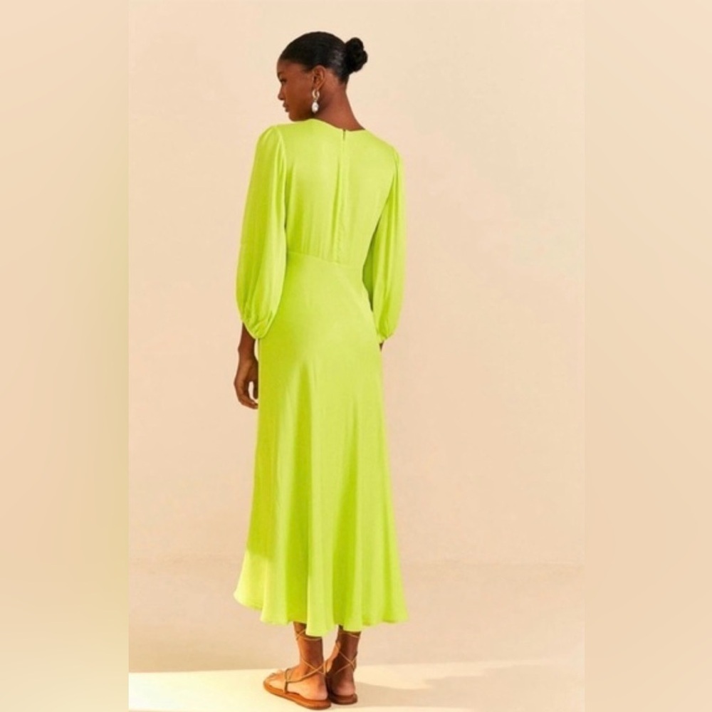 NWT FARM Rio Lime Piping Midi dress - Picture 3 of 11